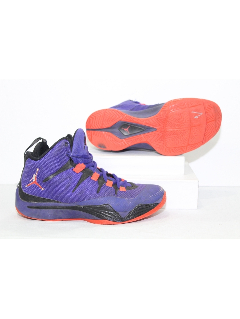Nike Air Jordan Super Fly II 2 GS Dark Concord / Infrared Red Youth Shoes Sz 5 Y